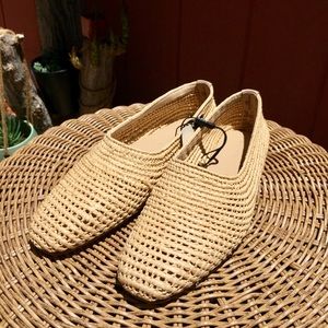 Zara Rattan Woven Flats
